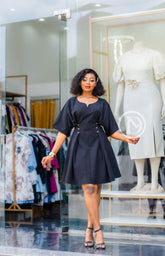 Elegant black skater dress